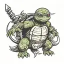 black and white color ninja turtle tattoo design idea