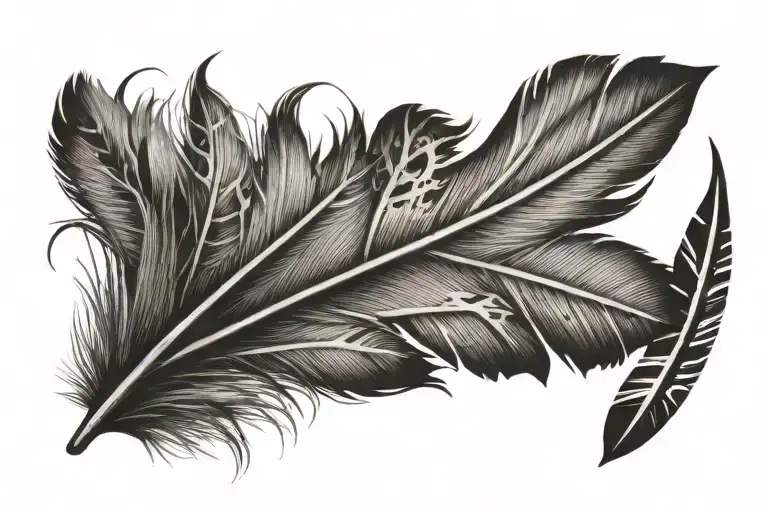 turkey feather tattoo design idea