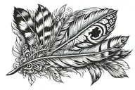 turkey feather tattoo design idea