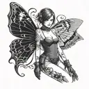 Ada Wong Character Resident Evil 4 Remake Leaning Back With A Mechanical Butterfly Behind Her Tattoo Idea tattoo design idea
