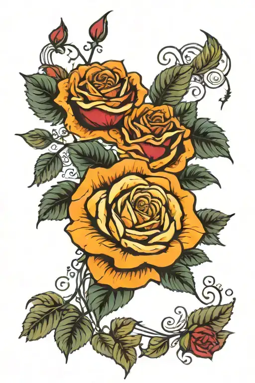 large roses with mandala design incorporating tattoo design idea