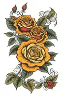 large roses with mandala design incorporating tattoo design idea