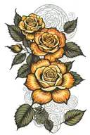 large roses with mandala design incorporating tattoo design idea