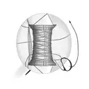 Sewing needle with thread coming off a spool tattoo design idea
