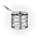 Sewing needle with thread coming off a spool tattoo design idea