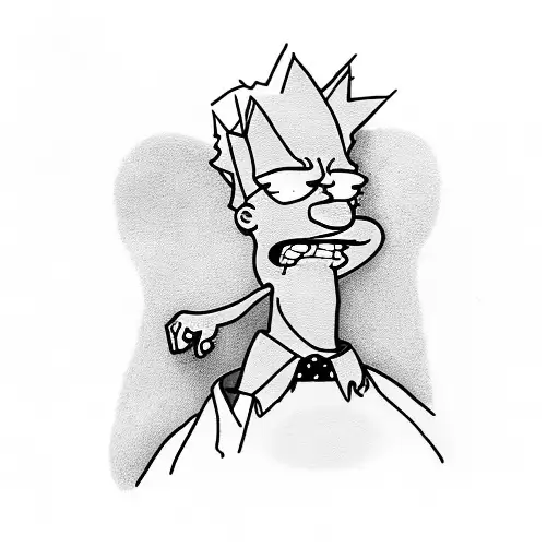 Bart Simpson on skateboard tattoo design idea