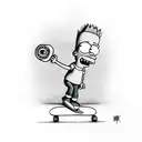Bart Simpson on skateboard tattoo design idea