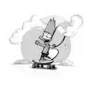 Bart Simpson on skateboard in a Nike hoodie tattoo design idea