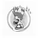 Bart Simpson on skateboard in a Nike hoodie tattoo design idea