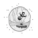 Bart Simpson on skateboard in a Nike hoodie tattoo design idea