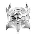 viking-norse triskele/triple horns of odin symbol tattoo design idea