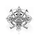 viking-norse triskele/triple horns of odin symbol tattoo design idea