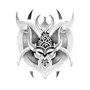 viking-norse triskele/triple horns of odin symbol tattoo design idea