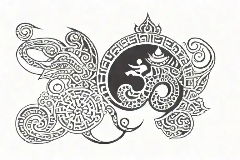om symbol maha mritunjay mantra tattoo design idea