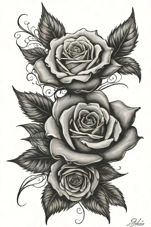 I already have a half sleeve on my arm and there are two roses and then leaves and I want to add or complete the sleeve tattoo design idea