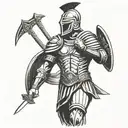 gladiator standing triumphantly tattoo design idea