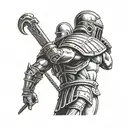 gladiator standing triumphantly tattoo design idea