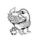 mother duck with 2 ducklings tattoo design idea