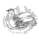 mother duck with 2 ducklings tattoo design idea
