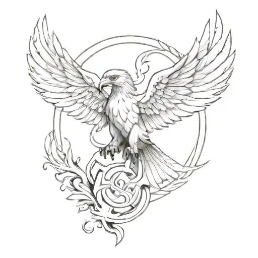 hawk, phoenix, witchcraft, Marines logo, semicolon tattoo design idea