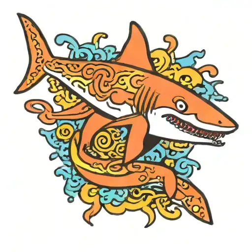 shark keith haring style tattoo tattoo design idea