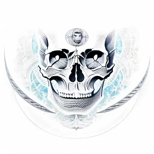 skull astrology moon rat tiger tattoo design idea