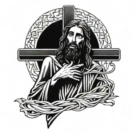 Jesus carrying the cross tattoo design idea