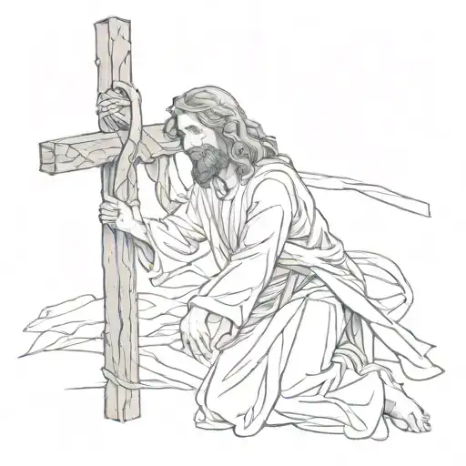 Jesus carrying the cross tattoo design idea