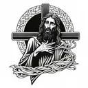 Jesus carrying the cross tattoo design idea