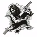 Jesus carrying the cross tattoo design idea
