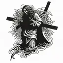 Jesus carrying the cross tattoo design idea