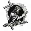 Jesus carrying the cross tattoo design idea