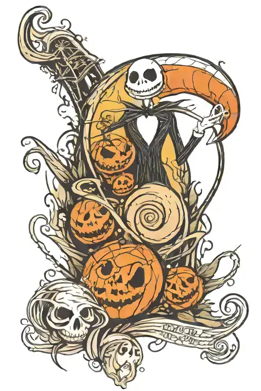 nightmare before Christmas tattoo sleeve  tattoo design idea