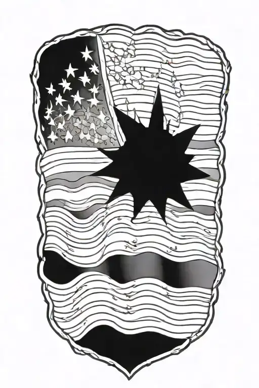 patriotic American flag tattoo design idea