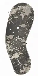 A weather map with musical notes representing different temperature zones tattoo design idea