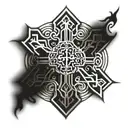 orthodox cross intertwined tattoo design idea