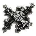 orthodox cross intertwined tattoo design idea