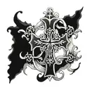 orthodox cross intertwined tattoo design idea