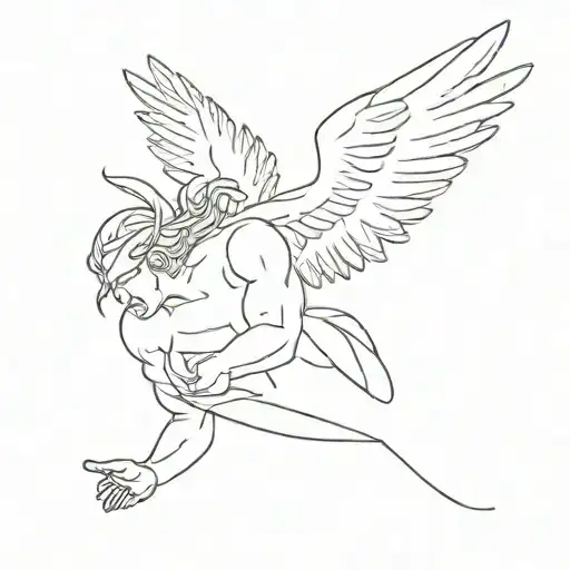icarus falling  tattoo design idea