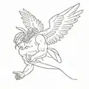 icarus falling  tattoo design idea