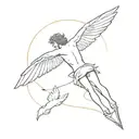 icarus falling  tattoo design idea