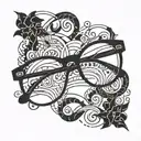 eyeglasses needle string tattoo design idea
