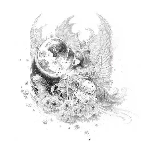 falling angel tattoo design idea