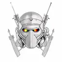 archer with black armour  tattoo design idea