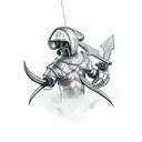 archer with black armour  tattoo design idea