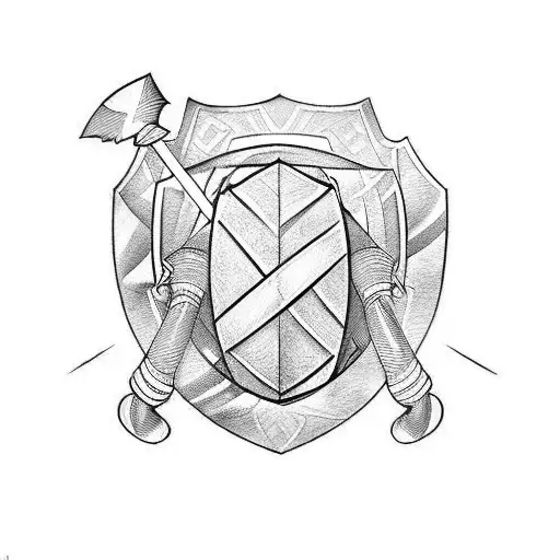 sword, rugby ball  tattoo design idea