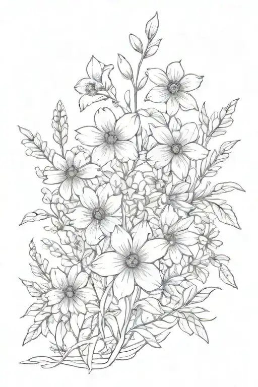 Wildflowers tattoo design idea