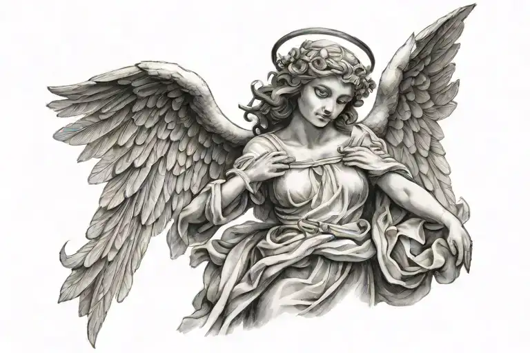 biblically accurate angel  tattoo design idea