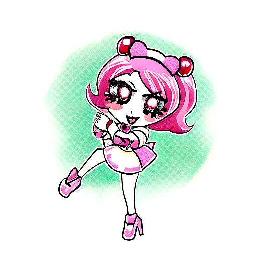 drag queen cherry valentine tattoo design idea