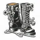 Wrench gavel boots tattoo design idea